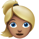 女性：中等肤色，金发emoji素材一 160x160像素