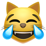 喜极而泣的猫emoji素材一 160x160像素