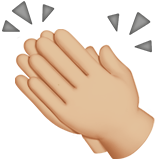 拍手：中等浅肤色emoji素材一 160x160像素