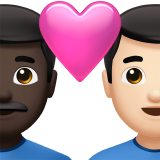 情侣: 男人男人较深肤色较浅肤色emoji素材一 160x160像素