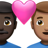 情侣: 男人男人较深肤色中等肤色emoji素材一 160x160像素