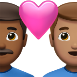 情侣: 男人男人中等-深肤色中等肤色emoji素材一 160x160像素