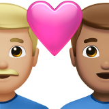 情侣: 男人男人中等-浅肤色中等肤色emoji素材一 160x160像素