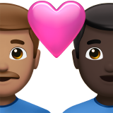 情侣: 男人男人中等肤色较深肤色emoji素材一 160x160像素
