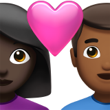情侣: 女人男人较深肤色中等-深肤色emoji素材一 160x160像素