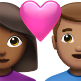 情侣: 女人男人中等-深肤色中等肤色emoji素材一 160x160像素