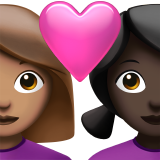 情侣: 女人女人中等肤色较深肤色emoji素材一 160x160像素