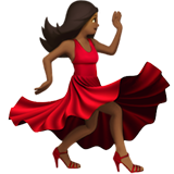 女子舞蹈：中黑肤色emoji素材一 160x160像素