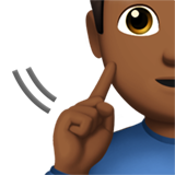 聋人：中黑肤色emoji素材一 160x160像素