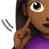 聋哑妇女：中黑肤色emoji素材一 160x160像素