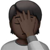 单手捂脸的人：深色肤色emoji素材一 160x160像素