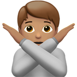 打“不手势”的人：中等肤色emoji素材一 160x160像素