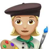 女艺术家：中浅肤色emoji素材一 160x160像素