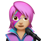 女歌手：中浅肤色emoji素材一 160x160像素