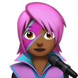 女歌手：中黑肤色emoji素材一 160x160像素