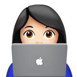 女工程师：浅肤色emoji素材一 160x160像素