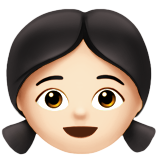 女孩：浅肤色emoji素材一 160x160像素