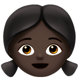 女孩：深色肤色emoji素材一 160x160像素
