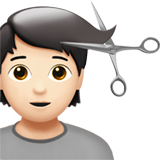 理发师：浅肤色emoji素材一 160x160像素