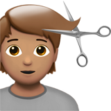 理发师：中等肤色emoji素材一 160x160像素