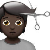 理发师:深色肤色emoji素材一 160x160像素