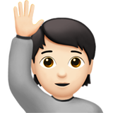 举手：浅肤色emoji素材一 160x160像素