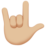 爱你的手势(美国)：中浅肤色emoji素材一 160x160像素