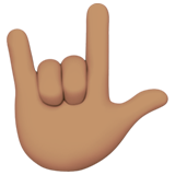 爱你的手势(美国)：中等肤色emoji素材一 160x160像素