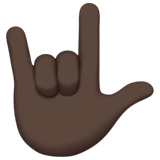 爱你的手势(美国)：黑肤色emoji素材一 160x160像素