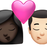 亲吻: 女人男人较深肤色较浅肤色emoji素材一 160x160像素