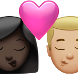 亲吻: 女人男人较深肤色中等-浅肤色emoji素材一 160x160像素