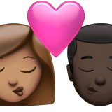 亲吻: 女人男人中等肤色较深肤色emoji素材一 160x160像素