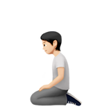 下跪者：浅肤色emoji素材一 160x160像素
