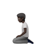 下跪者：深色肤色emoji素材一 160x160像素