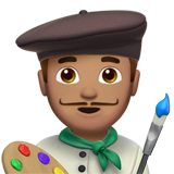 男艺术家：中等肤色emoji素材一 160x160像素