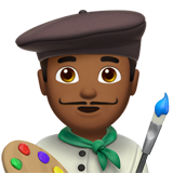 男艺术家：中黑肤色emoji素材一 160x160像素