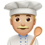 男厨师：中浅肤色emoji素材一 160x160像素