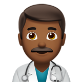 男保健员：中黑肤色emoji素材一 160x160像素