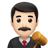 男法官：浅肤色emoji素材一 160x160像素