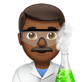 男科学家：中黑肤色emoji素材一 160x160像素