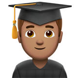 男学生：中等肤色emoji素材一 160x160像素