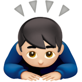 男人鞠躬：浅肤色emoji素材一 160x160像素