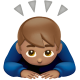 男士鞠躬：中等肤色emoji素材一 160x160像素