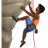 正在攀爬的人：中黑肤色emoji素材一 160x160像素