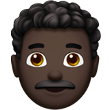 男士：深色肤色，卷发emoji素材一 160x160像素