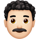 男：肤色浅，卷发emoji素材一 160x160像素