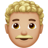 男士：中浅肤色，卷发emoji素材一 160x160像素