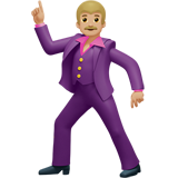 男子舞蹈：中浅肤色emoji素材一 160x160像素