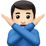 打“不”手势的男人：浅肤色emoji素材一 160x160像素
