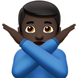 打“不”手势的男人：深色肤色emoji素材一 160x160像素